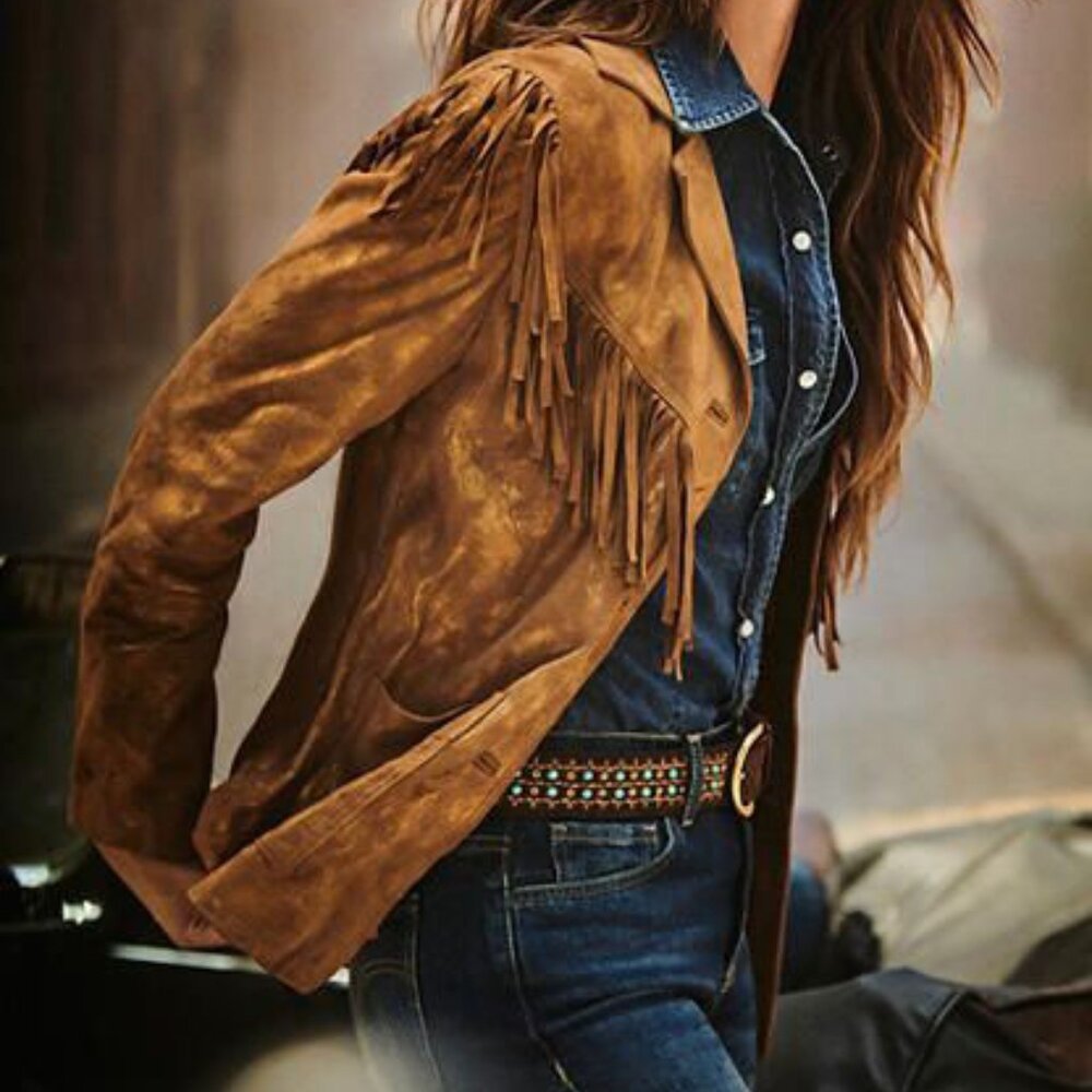 *RARE* Zara Leather Fringe Jacket